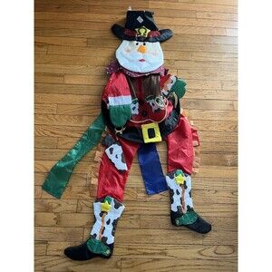 Cowboy Santa Claus 3D Windsock Christmas Hanging Indoor Outdoor Long